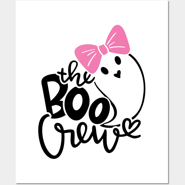 Cute Ghost, Boo Crew, Funny Halloween Wall Art by MisqaPi Design